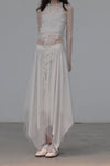 Marc Le Bihan 2590 Collection of Triple Tulle Silk Skirts Handmade in France MLB-2590-BAI White